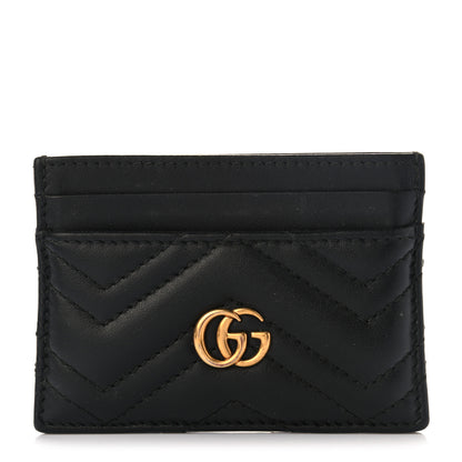 Gucci Calfskin Matelasse GG Marmont Card Holder Black 1 of 6