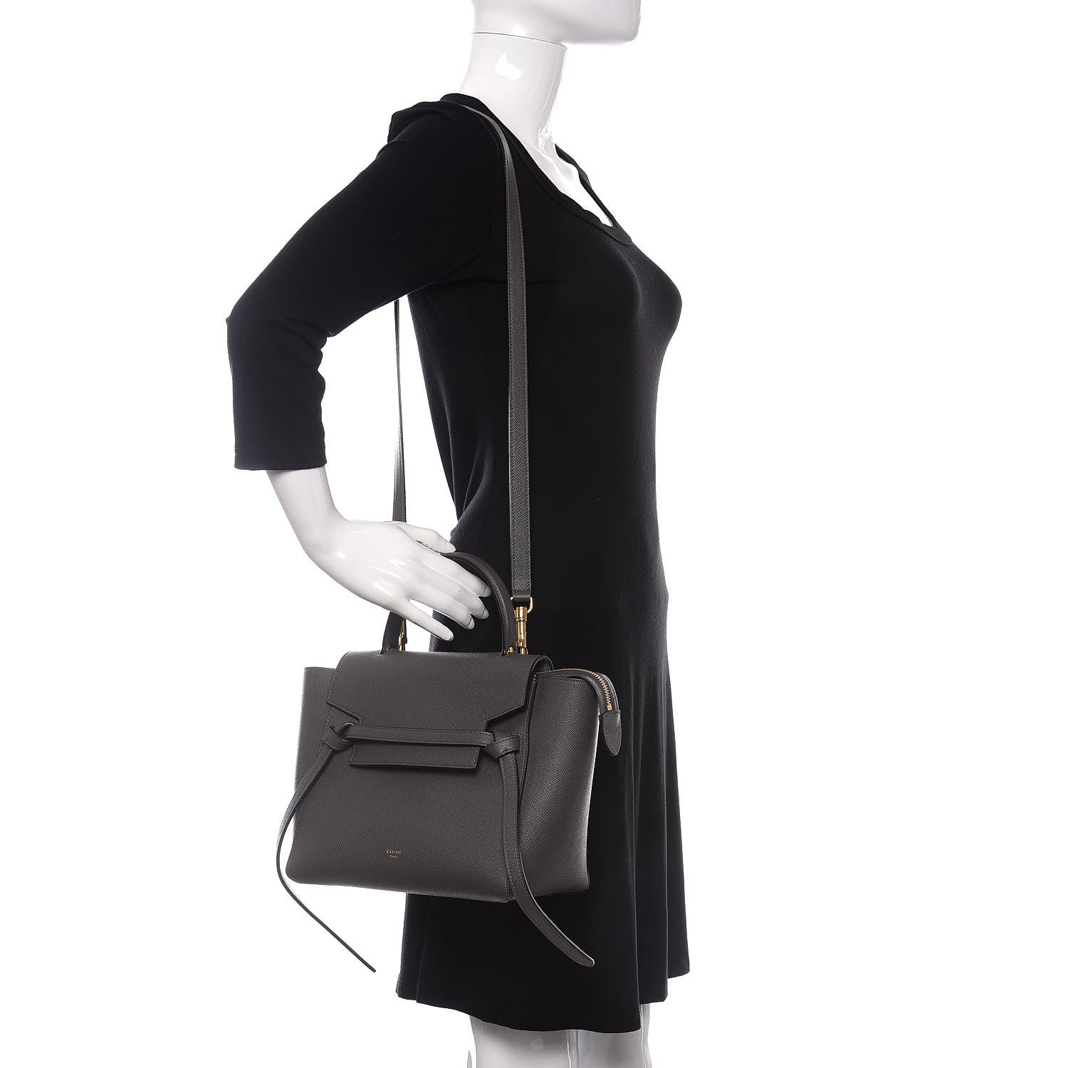 Celine Grained Calfskin Micro Belt Bag Grey 2 of 9