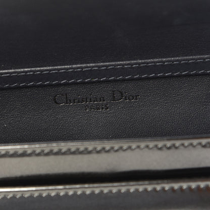 Christian Dior Metallic Patent Micro-Cannage Diorama Wallet on Chain Pouch Onyx Black 6 of 9