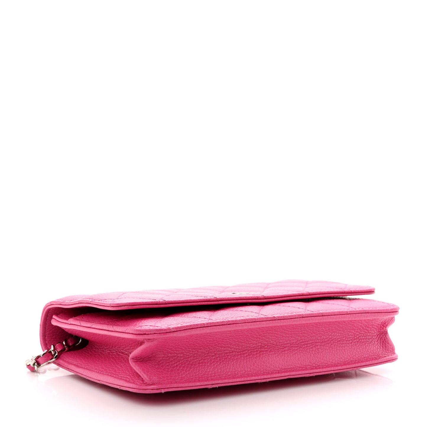 Caviar Quilted Wallet on Chain WOC Dark Pink