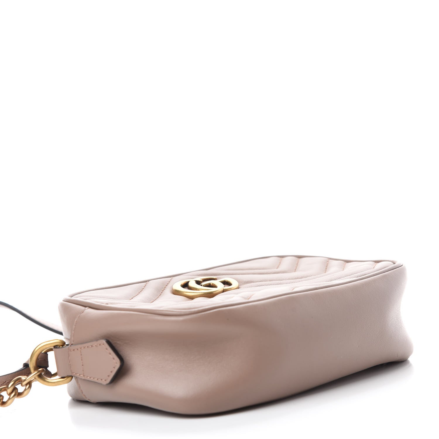 Gucci Calfskin Matelasse Mini GG Marmont Chain Shoulder Bag Porcelain Rose 4 of 11