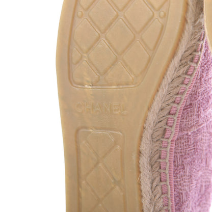 Chanel Tweed Patent CC Espadrilles 38 Pink Black 10 of 11