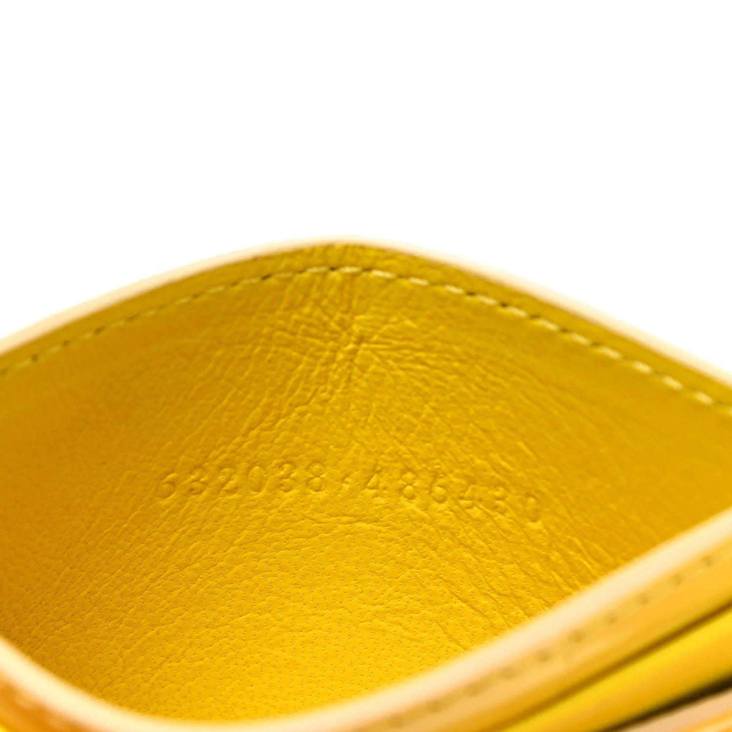 Alexander McQueen Calfskin Crocodile Embossed Skull Card Holder Pop Yellow 7 of 8