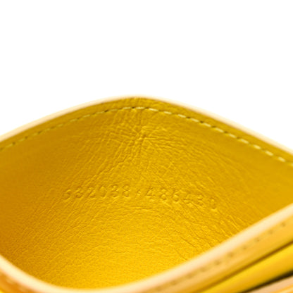 Alexander McQueen Calfskin Crocodile Embossed Skull Card Holder Pop Yellow 7 of 8