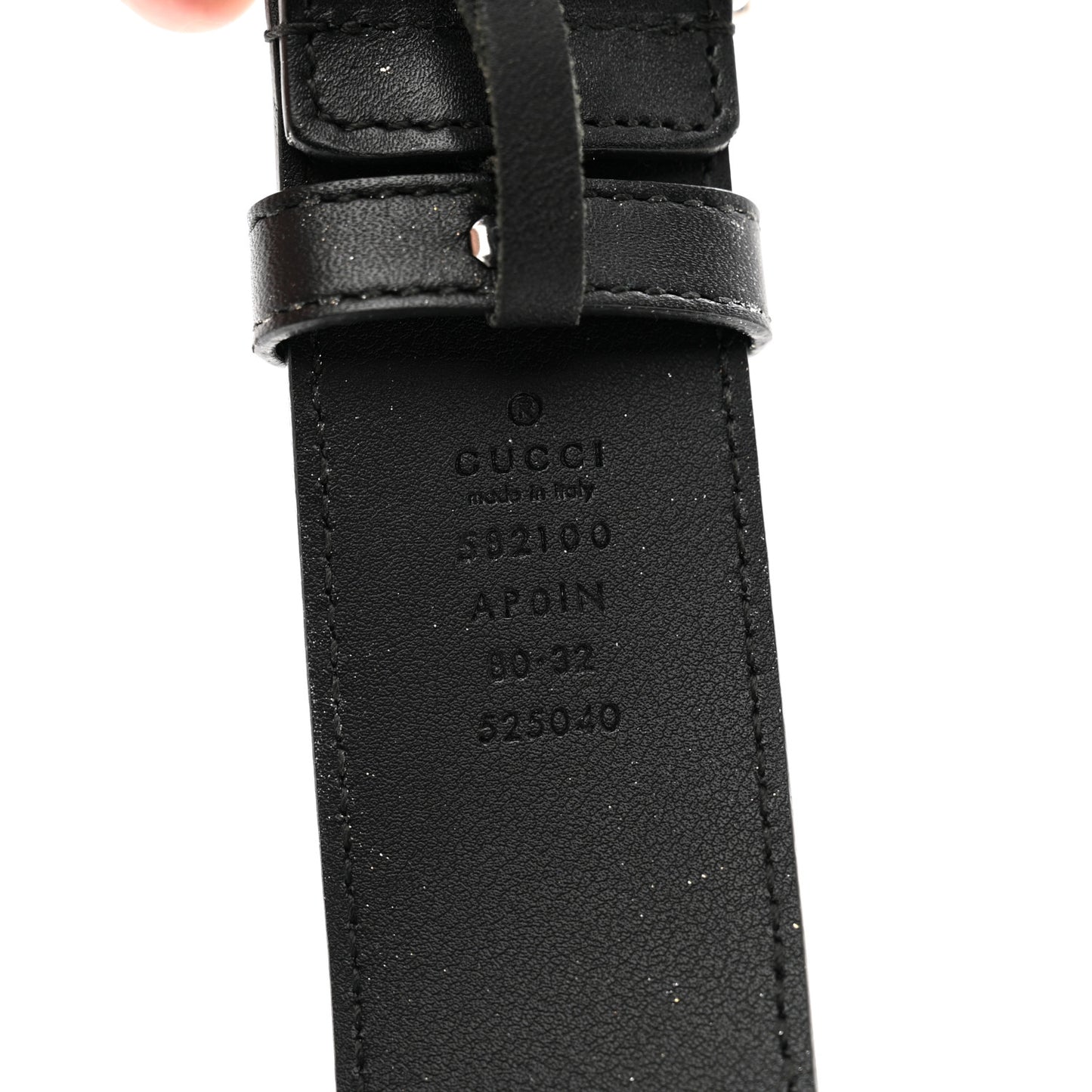 Calfskin Crystal Double G 40mm Belt 80 32 Black