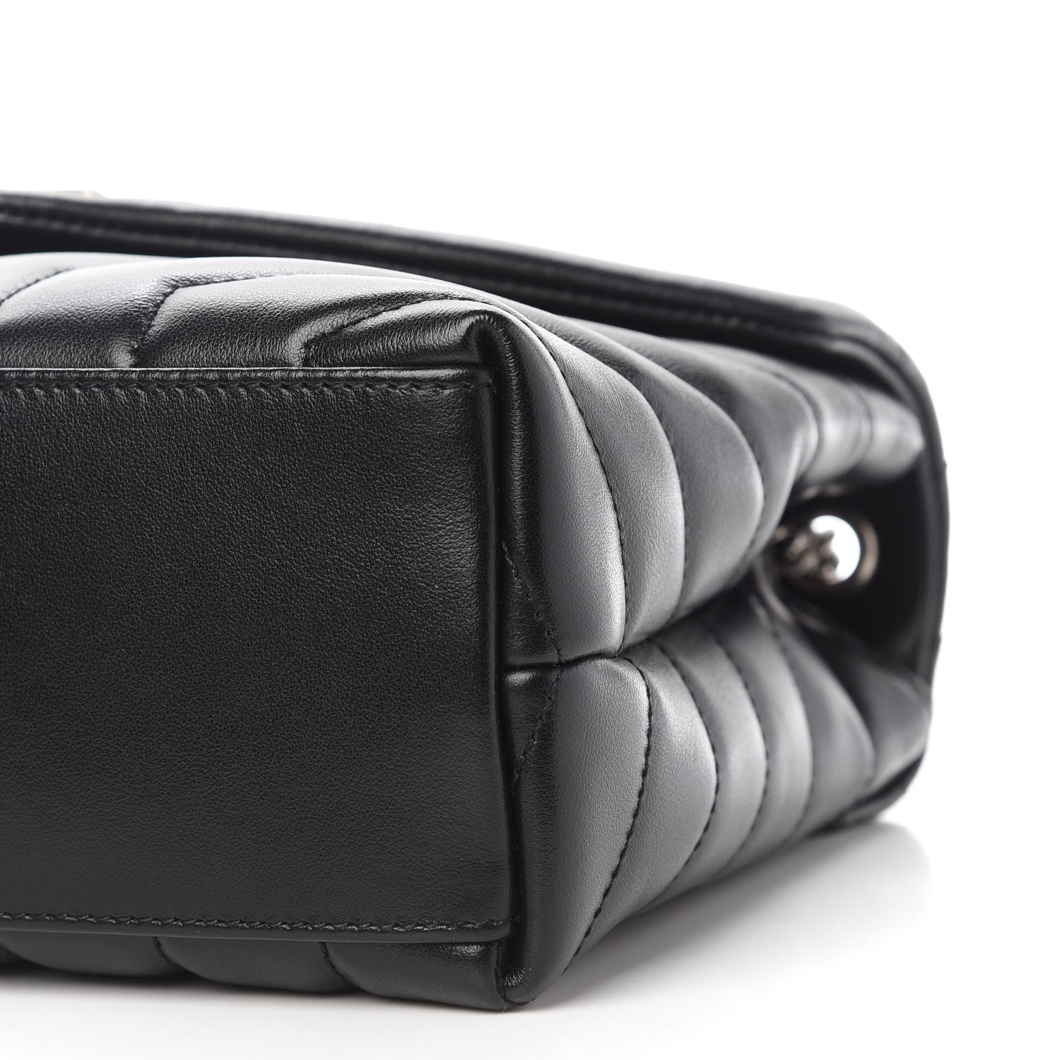 Saint Laurent Calfskin Y Quilted Monogram Small Loulou Chain Satchel Black 9 of 9