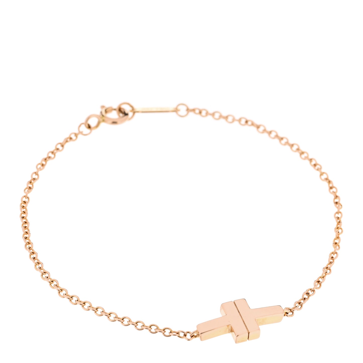 18K Rose Gold T Single Chain Bracelet