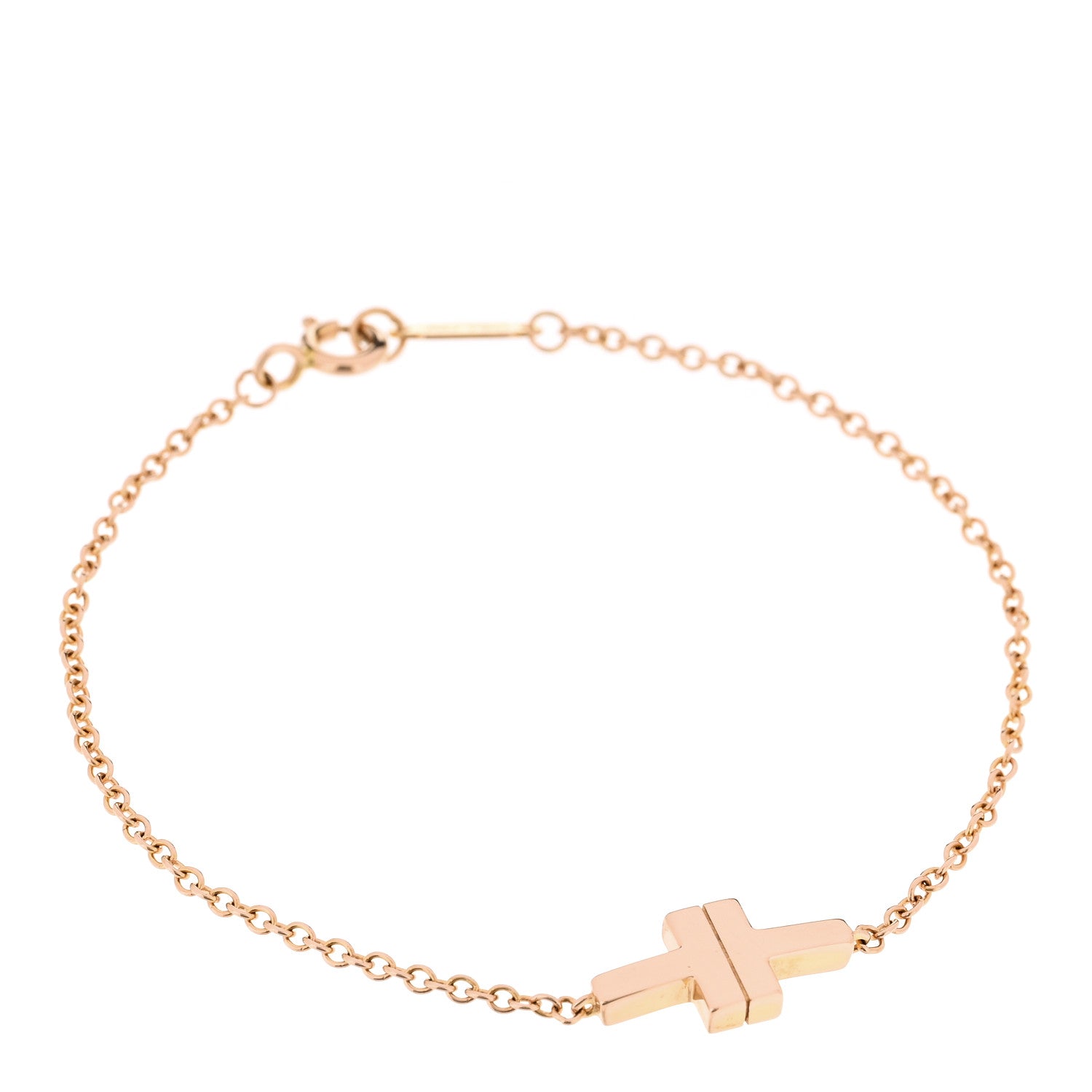 Tiffany 18K Rose Gold T Single Chain Bracelet 1 of 5