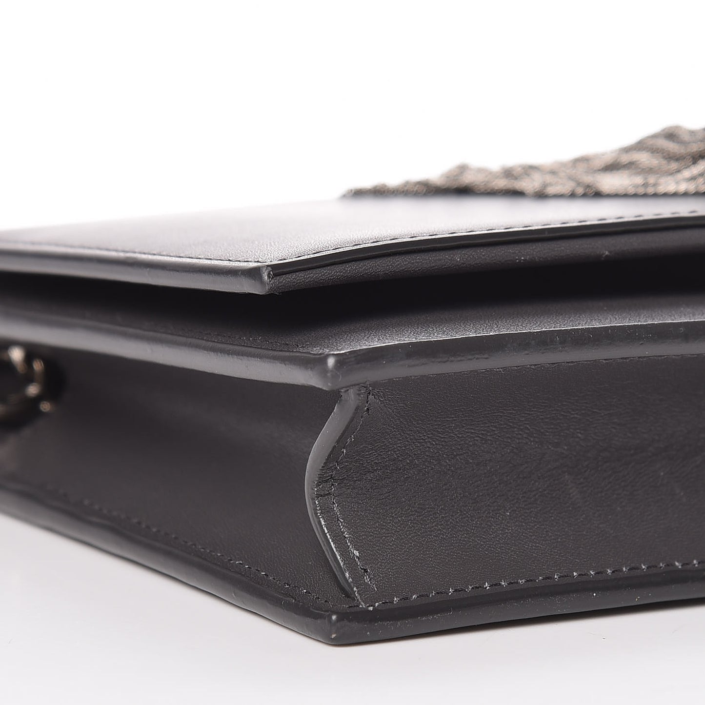 Smooth Calfskin Classic Monogram Kate Tassel Chain Wallet Grey