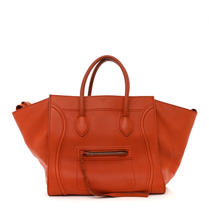Celine Grained Calfskin Medium Phantom Luggage Burnt Orange 1 of 10
