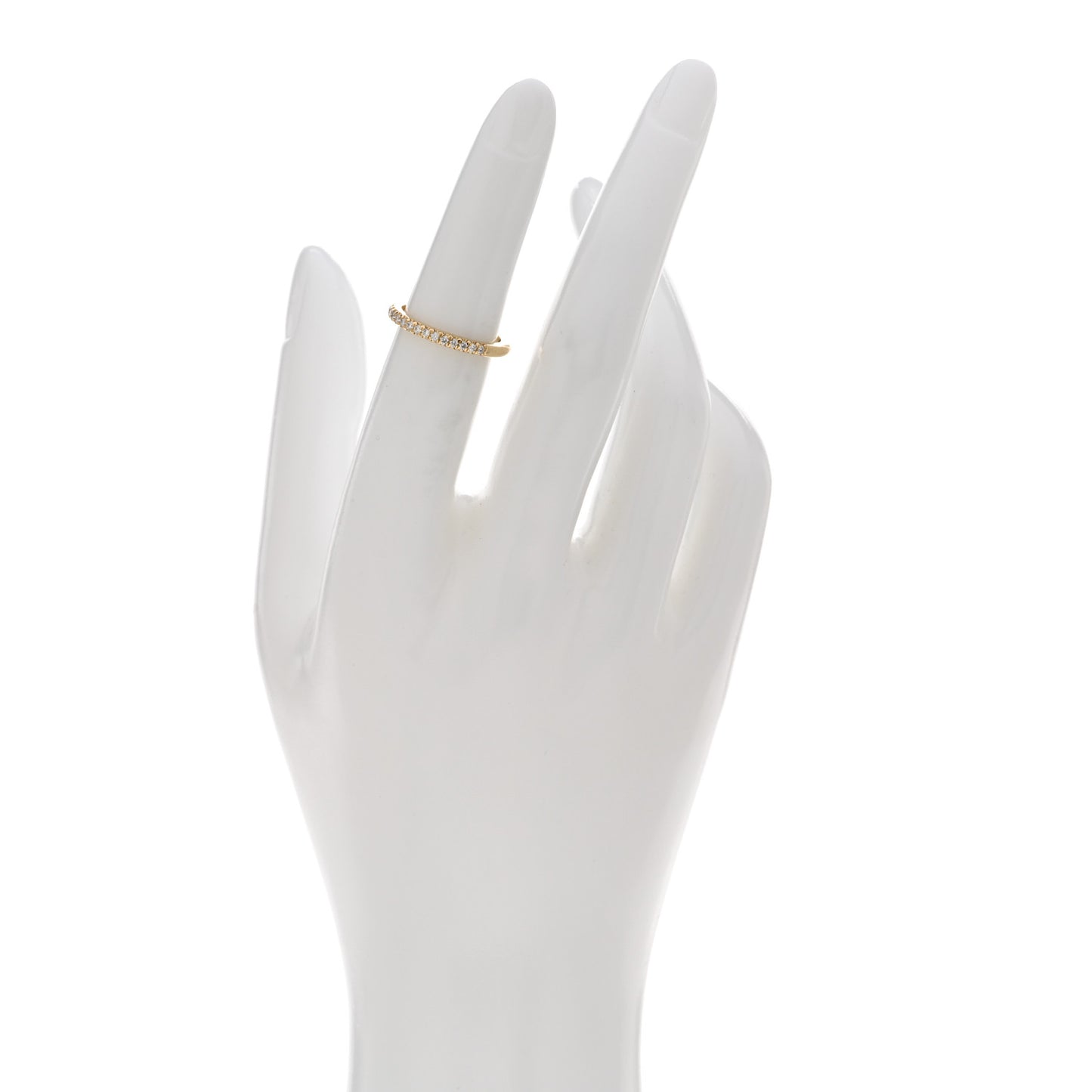 18K Yellow Gold Diamond Soleste Half Eternity Band Ring 49 5