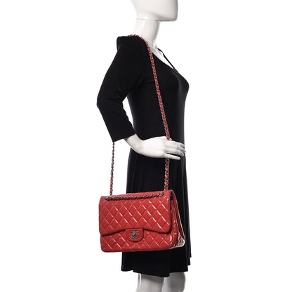 Chanel Patent Quilted Jumbo Double Flap Pink 2 of 10