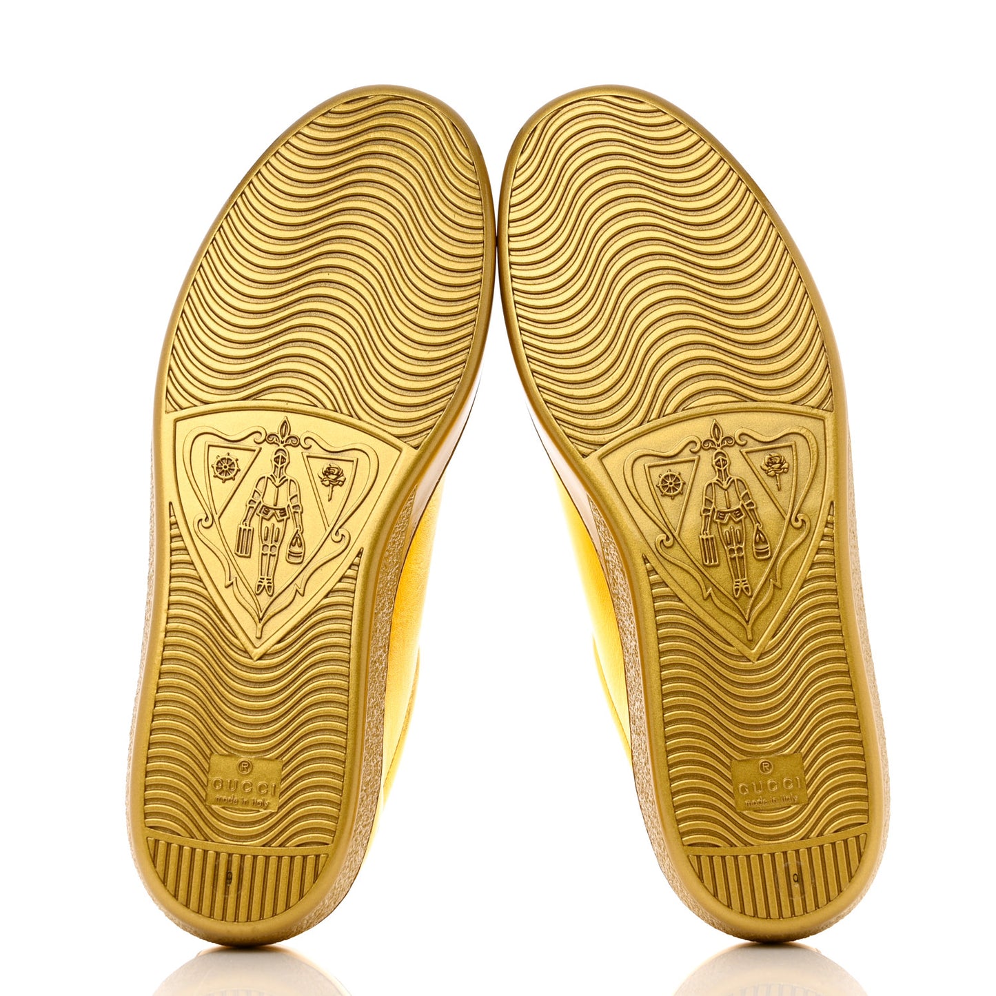Metallic Nappa Interlocking G Perforated Mens Ace Sneakers 9 Oro Vecchio