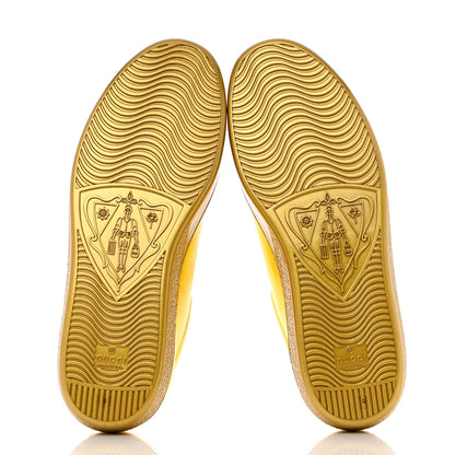 Gucci Metallic Nappa Interlocking G Perforated Mens Ace Sneakers 9 Oro Vecchio 5 of 9