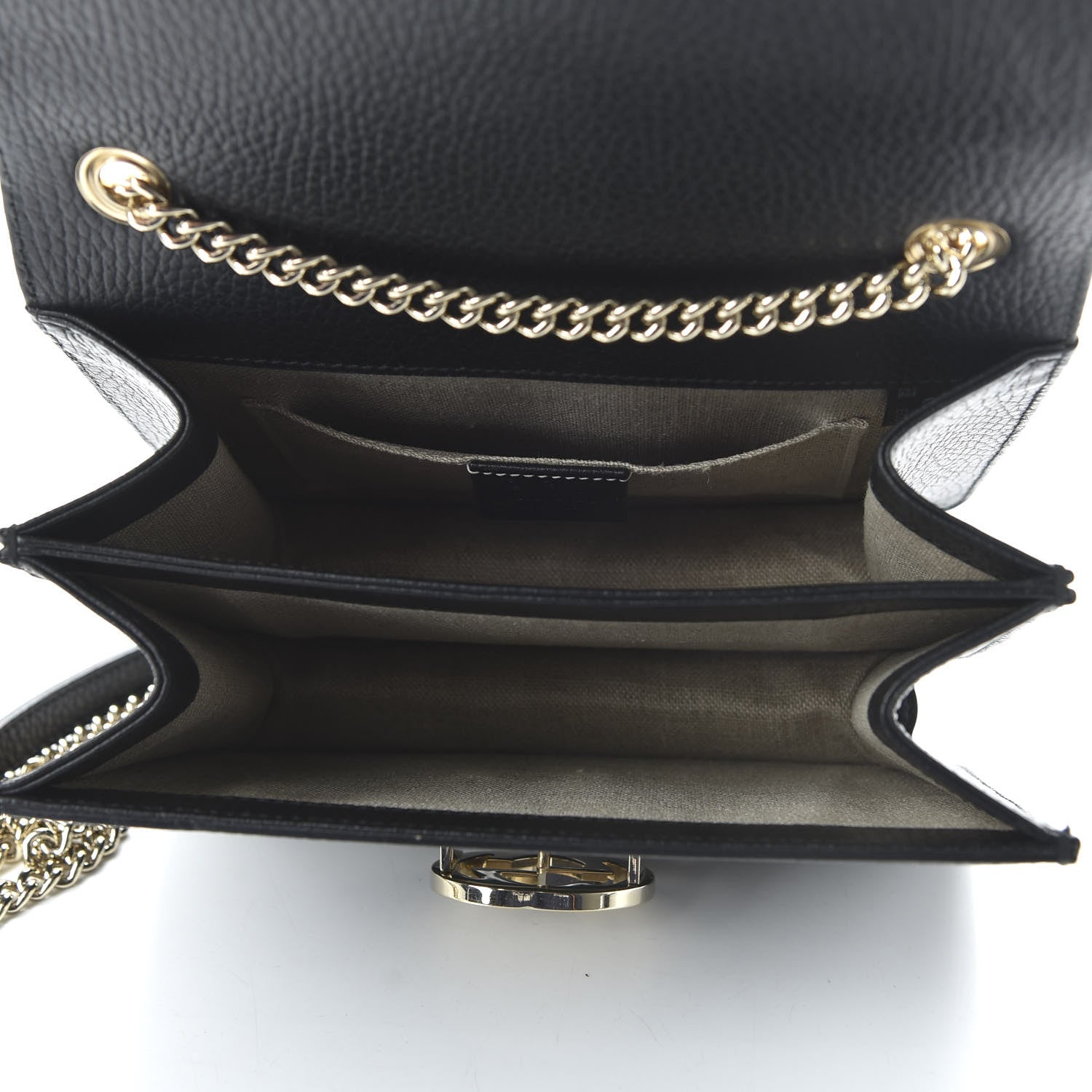 Gucci Dollar Calfskin Small Interlocking G Shoulder Bag Black 5 of 10