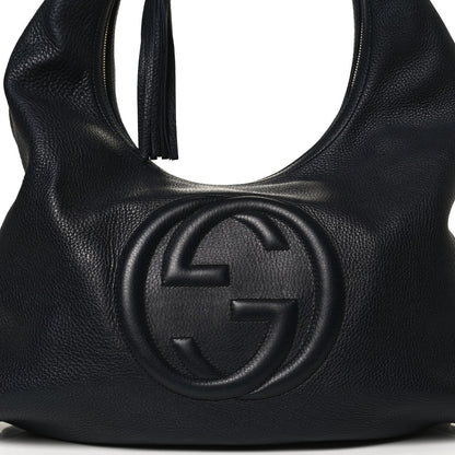 Gucci Pebbled Calfskin Large Soho Hobo Dark Blue 9 of 11