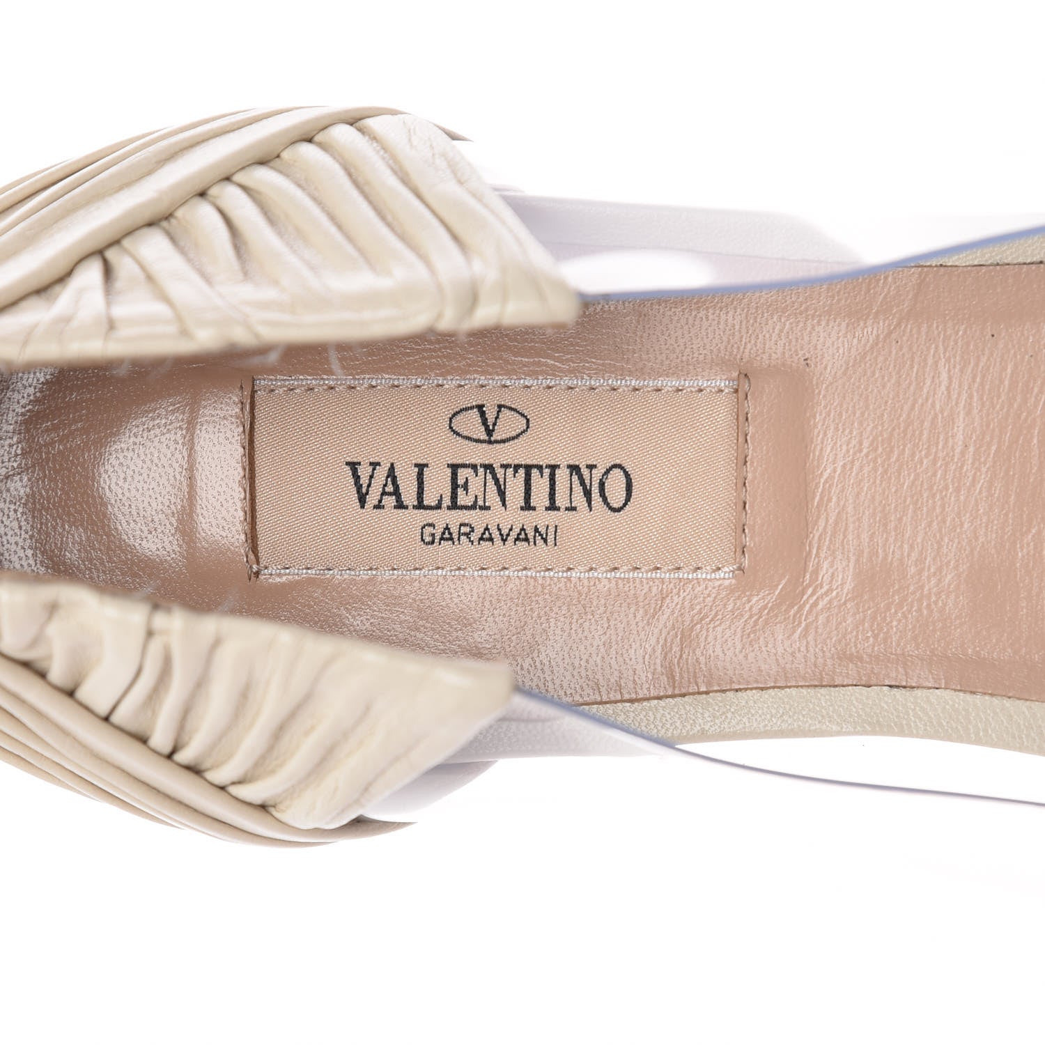 Valentino Garavani Ruched Lambskin B Drape Ballerina Flats 41 Nude 6 of 12