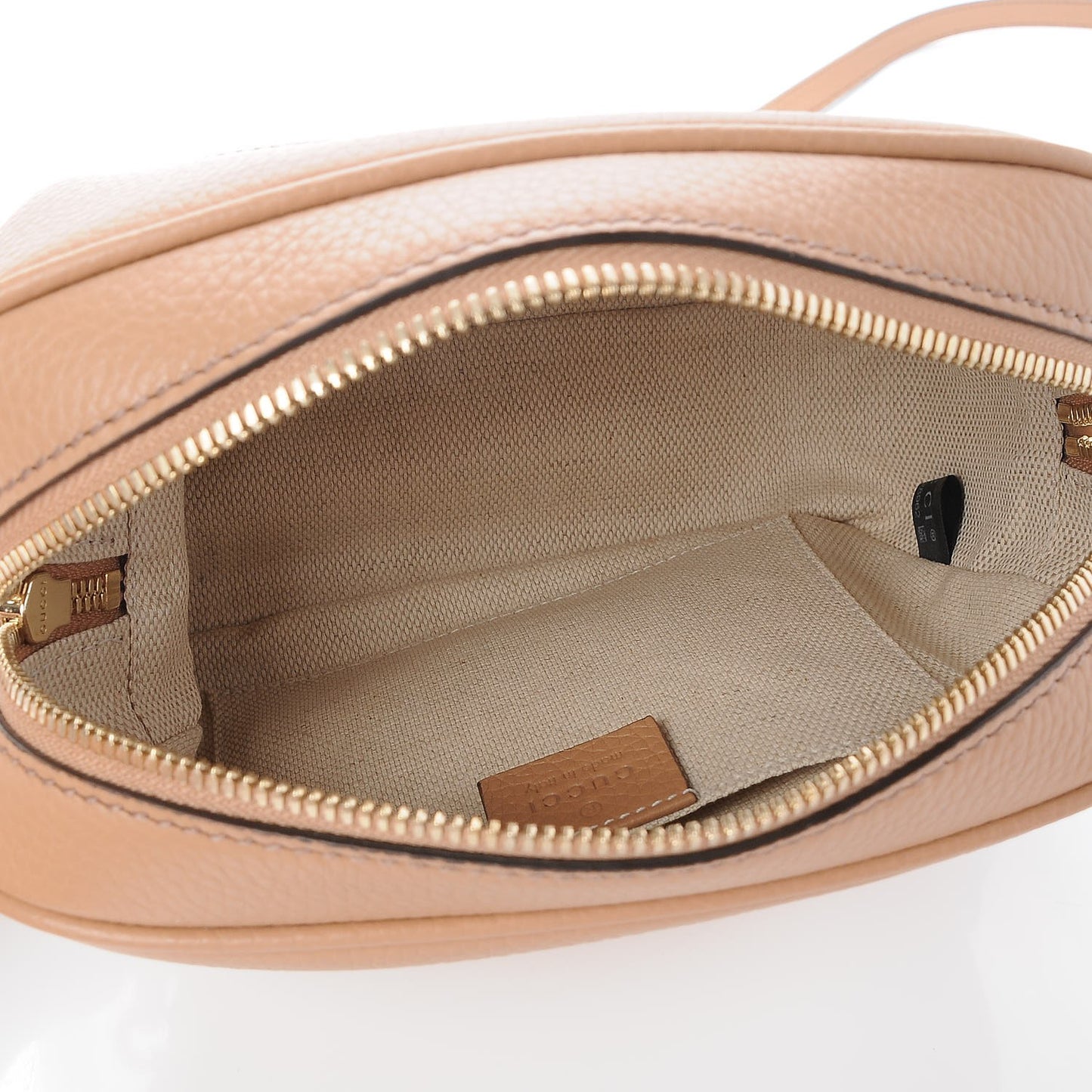 Pebbled Calfskin Small Soho Disco Bag Rose Beige