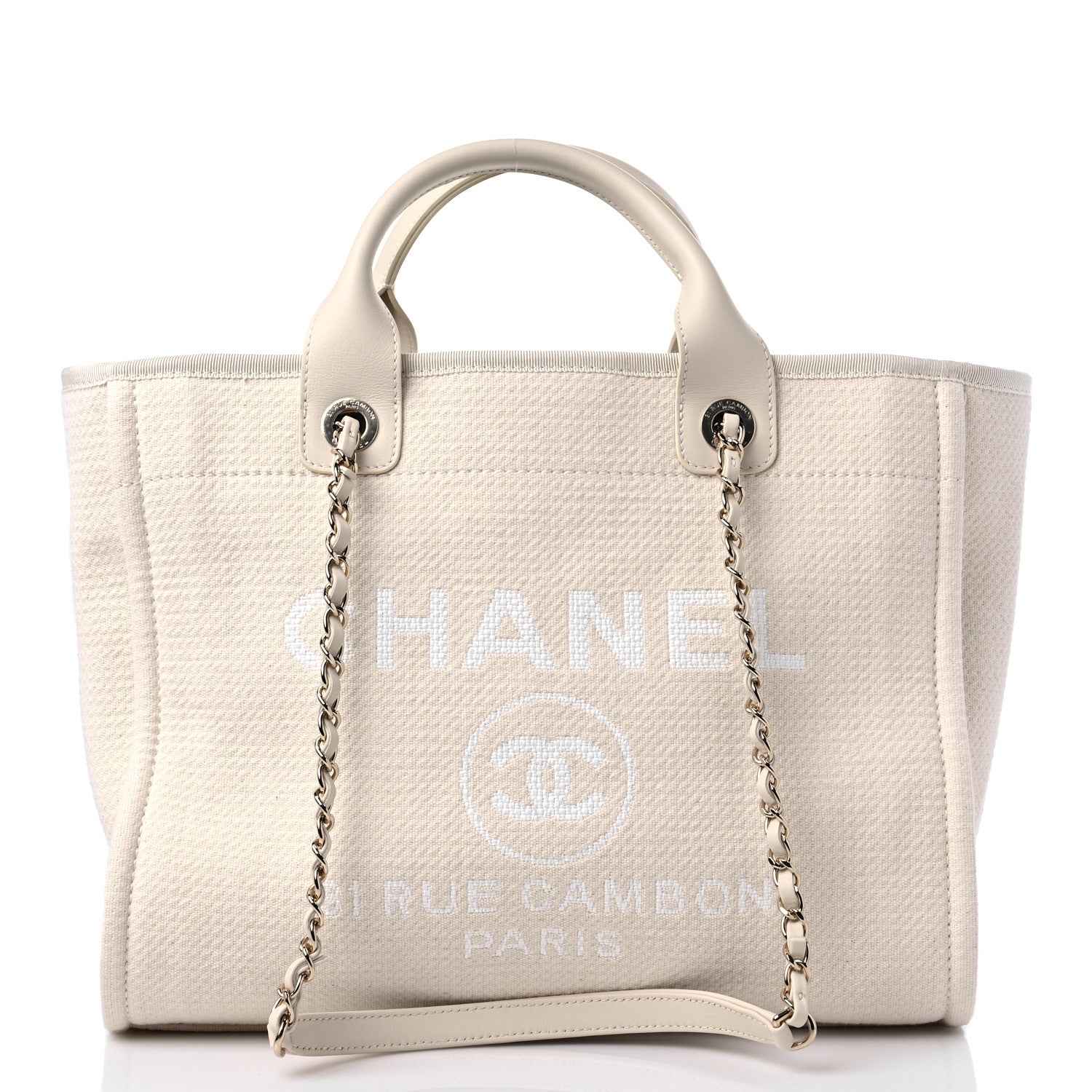 Chanel Mixed Fibers Small Deauville Tote White 3 of 10