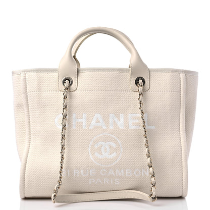 Chanel Mixed Fibers Small Deauville Tote White 3 of 10