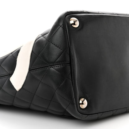 Chanel Calfskin Quilted Large Cambon Tote Black White 9 of 14