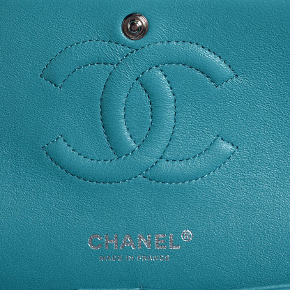 Chanel Lambskin Quilted Medium Double Flap Turquoise 7 of 9