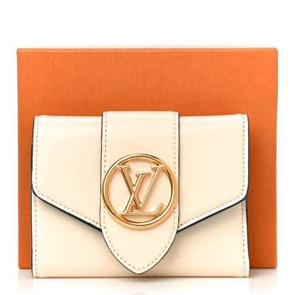 Louis Vuitton Smooth Calfskin LV Pont 9 Compact Wallet Creme 10 of 10