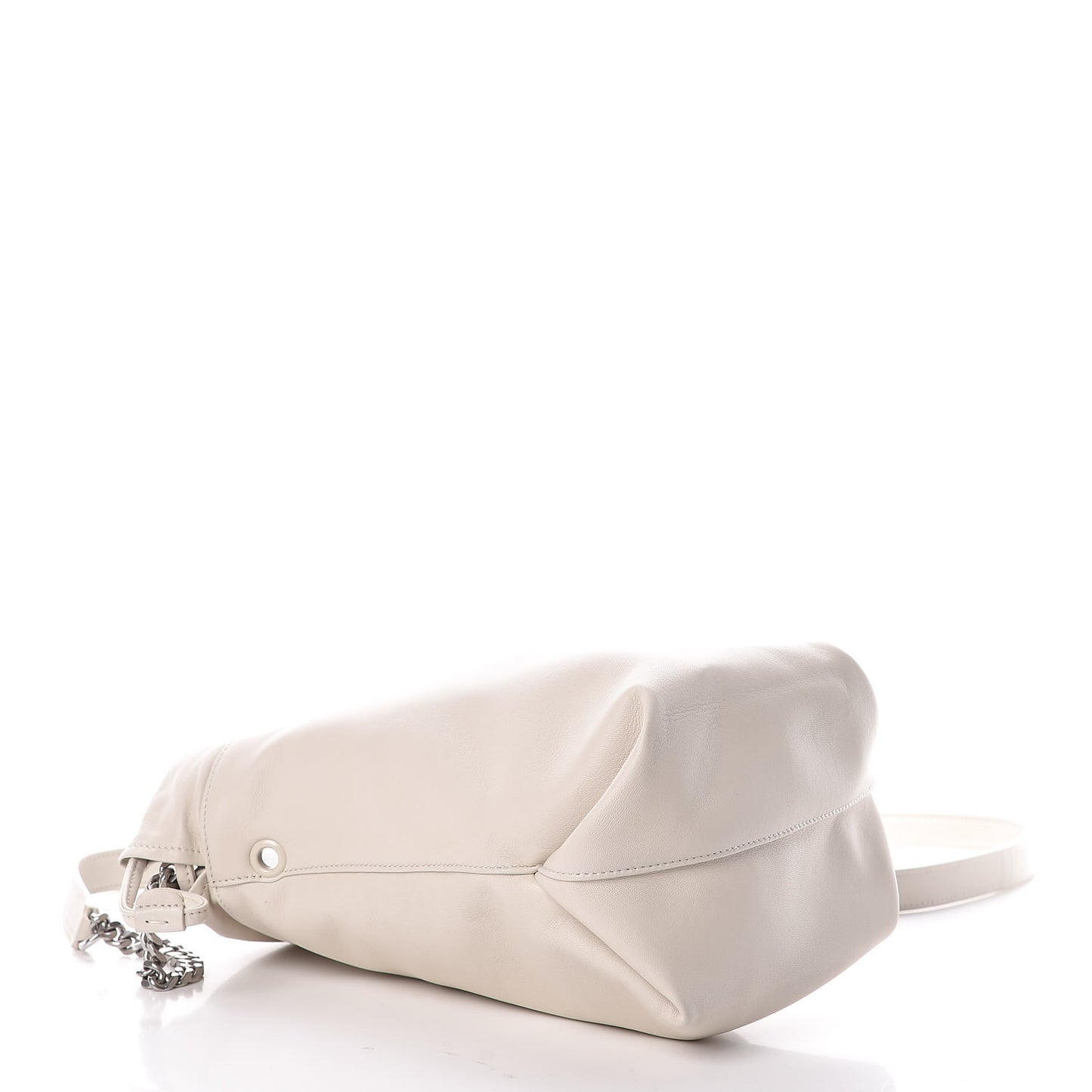 Lambskin Small Teddy Bucket Bag White
