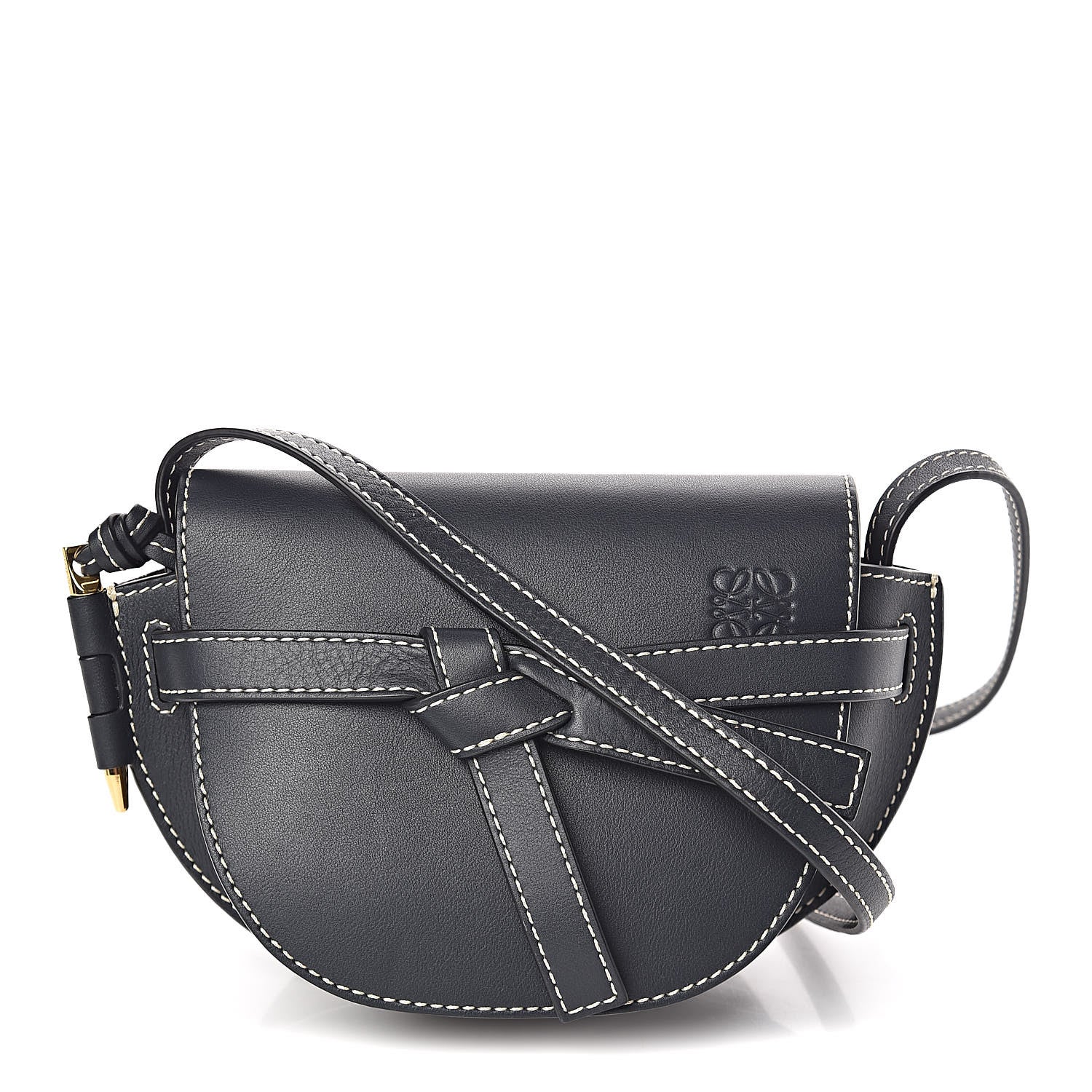 Loewe Grained Calfskin Mini Gate Crossbody Bag Navy 1 of 10