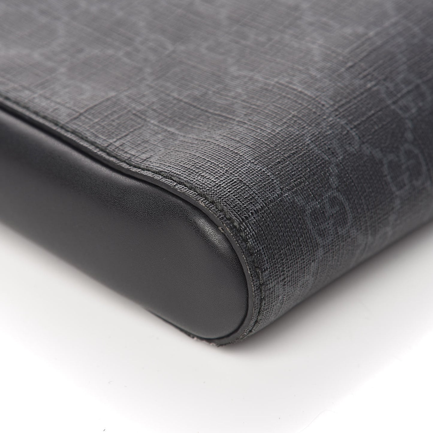 GG Supreme Monogram Web Small Flat Messenger Bag Black Grey