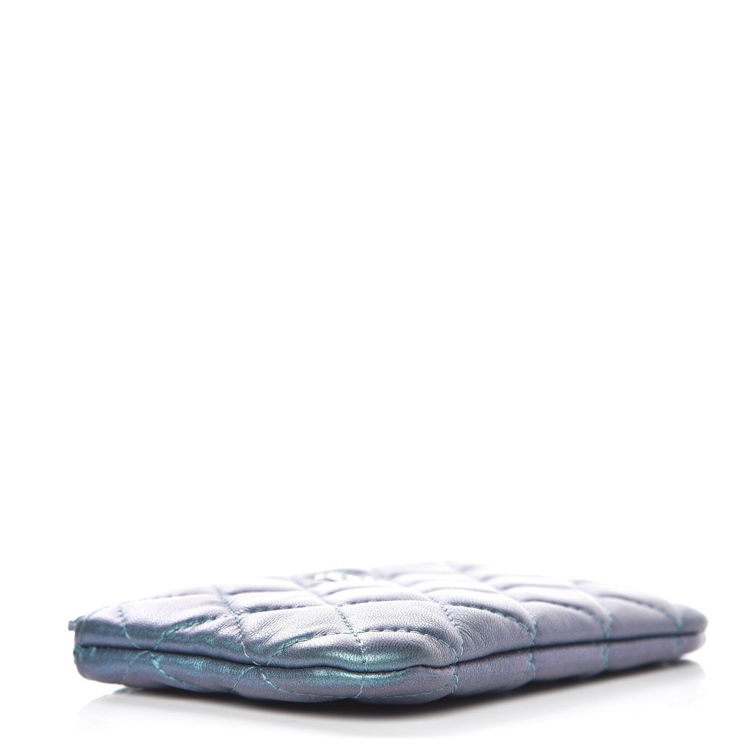 Chanel Iridescent Lambskin Quilted Small Cosmetic Case Turquoise 4 of 8