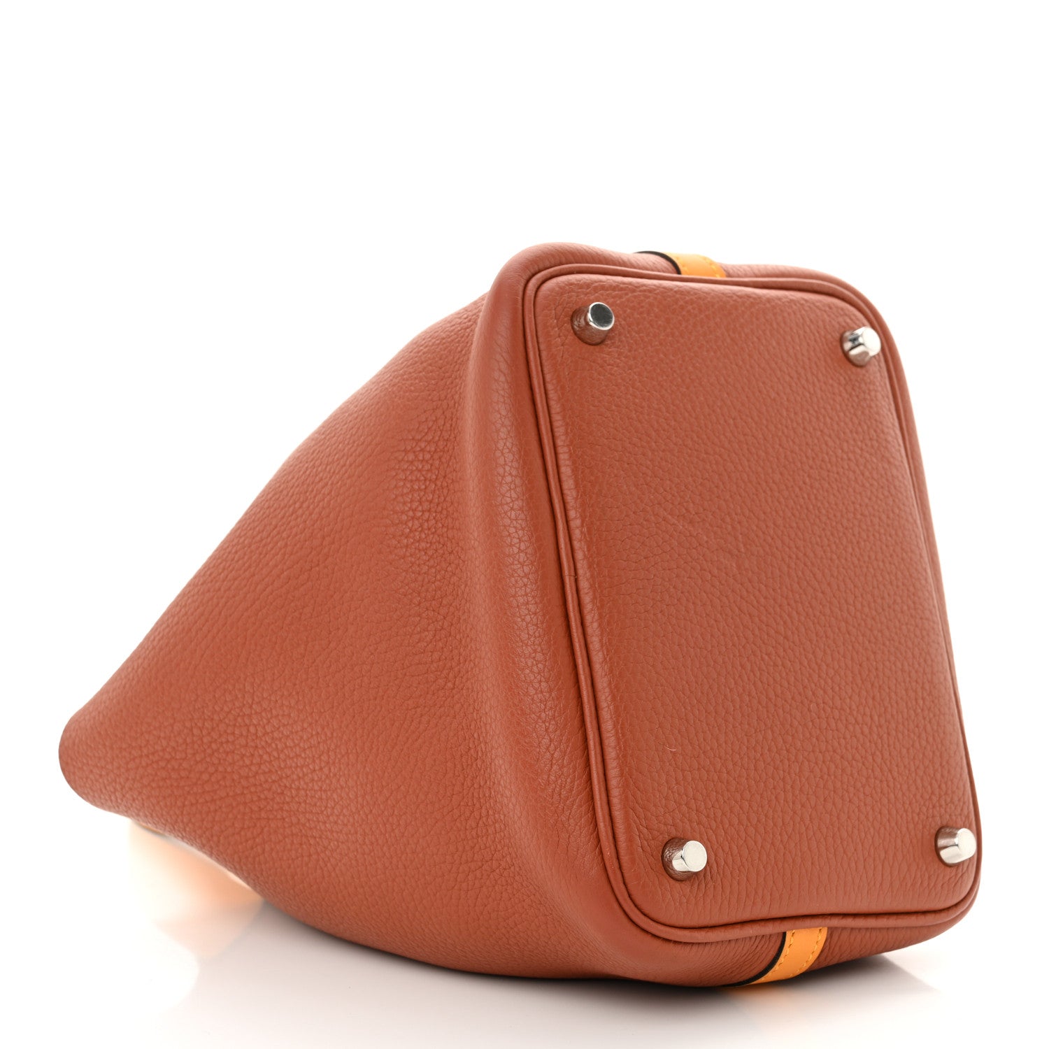 Hermes Taurillon Clemence Swift Picotin 18 PM Cuivre Jaune D'or 4 of 10