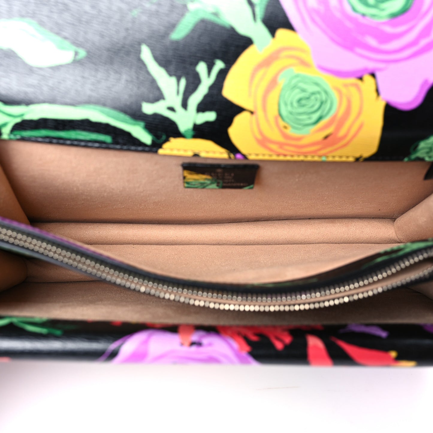 X KEN SCOTT New Shangai Calfskin Jenny Floral Print Small Dionysus Shoulder Bag Black Pink