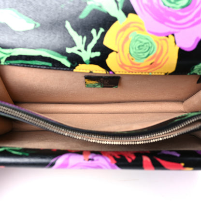 Gucci X KEN SCOTT New Shangai Calfskin Jenny Floral Print Small Dionysus Shoulder Bag Black Pink 5 of 9
