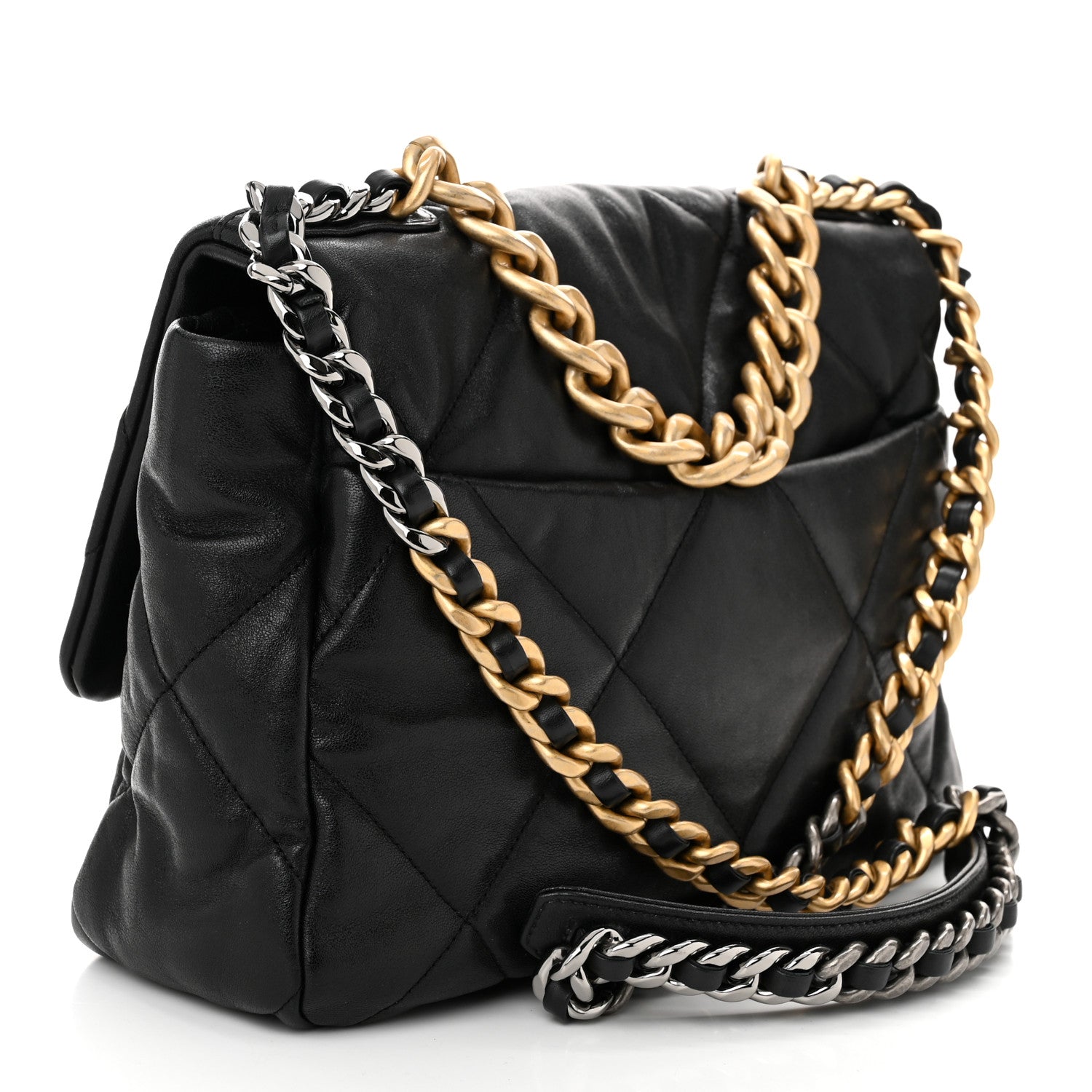 Chanel Lambskin Quilted Large Chanel 19 Flap Black 3 of 10