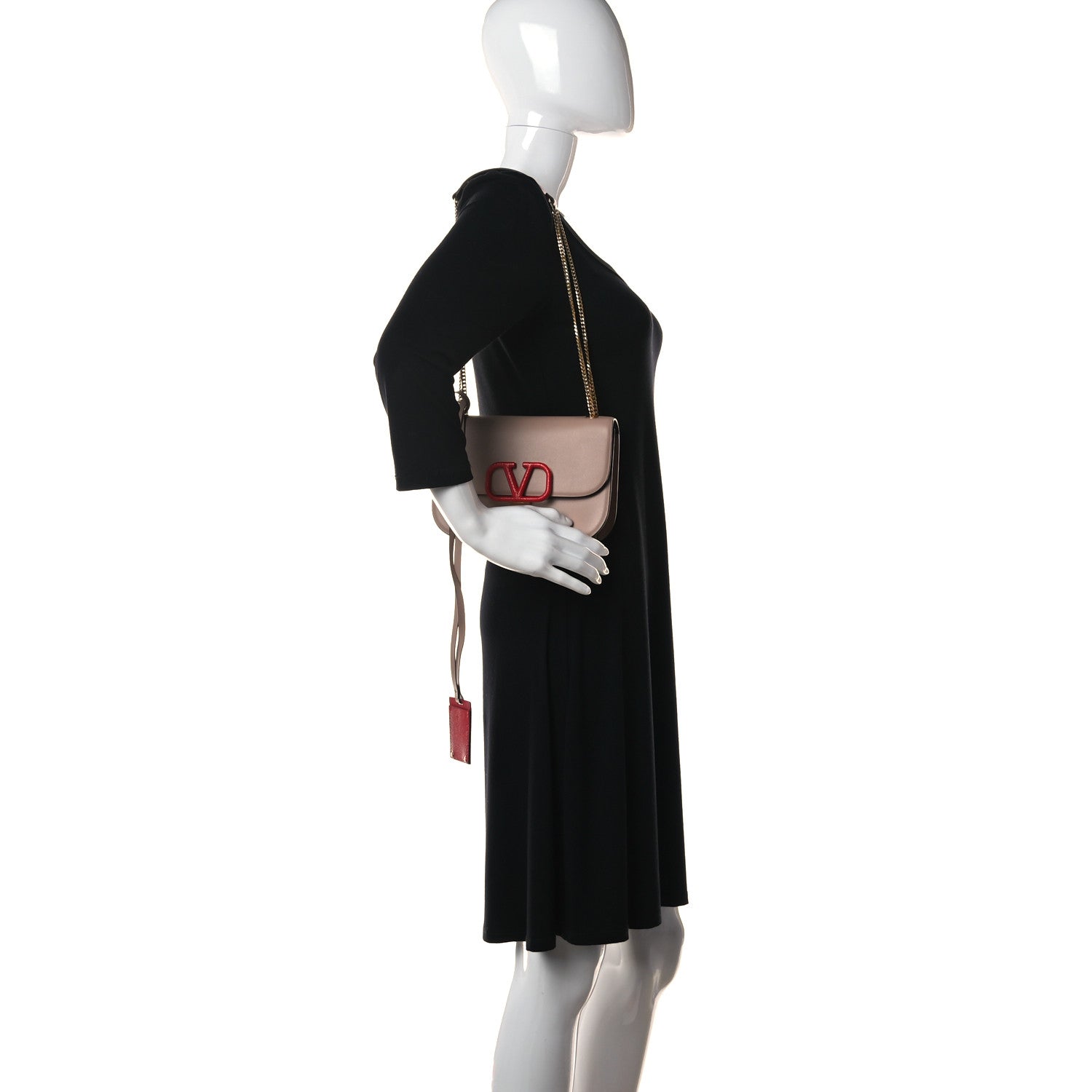 Valentino Garavani Smooth Calfskin Small VLock Shoulder Bag Poudre Rouge Pur 2 of 13