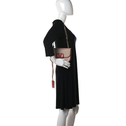 Valentino Garavani Smooth Calfskin Small VLock Shoulder Bag Poudre Rouge Pur 2 of 13