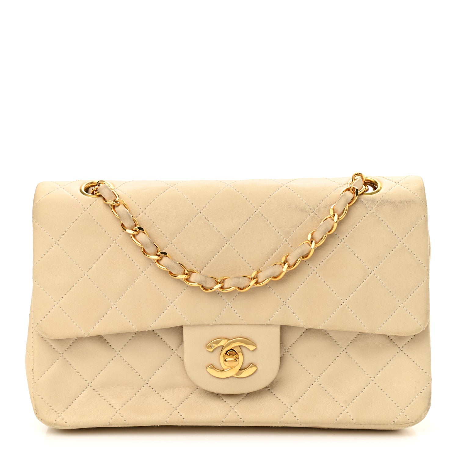 Chanel Lambskin Quilted Small Double Flap Beige 1 of 18