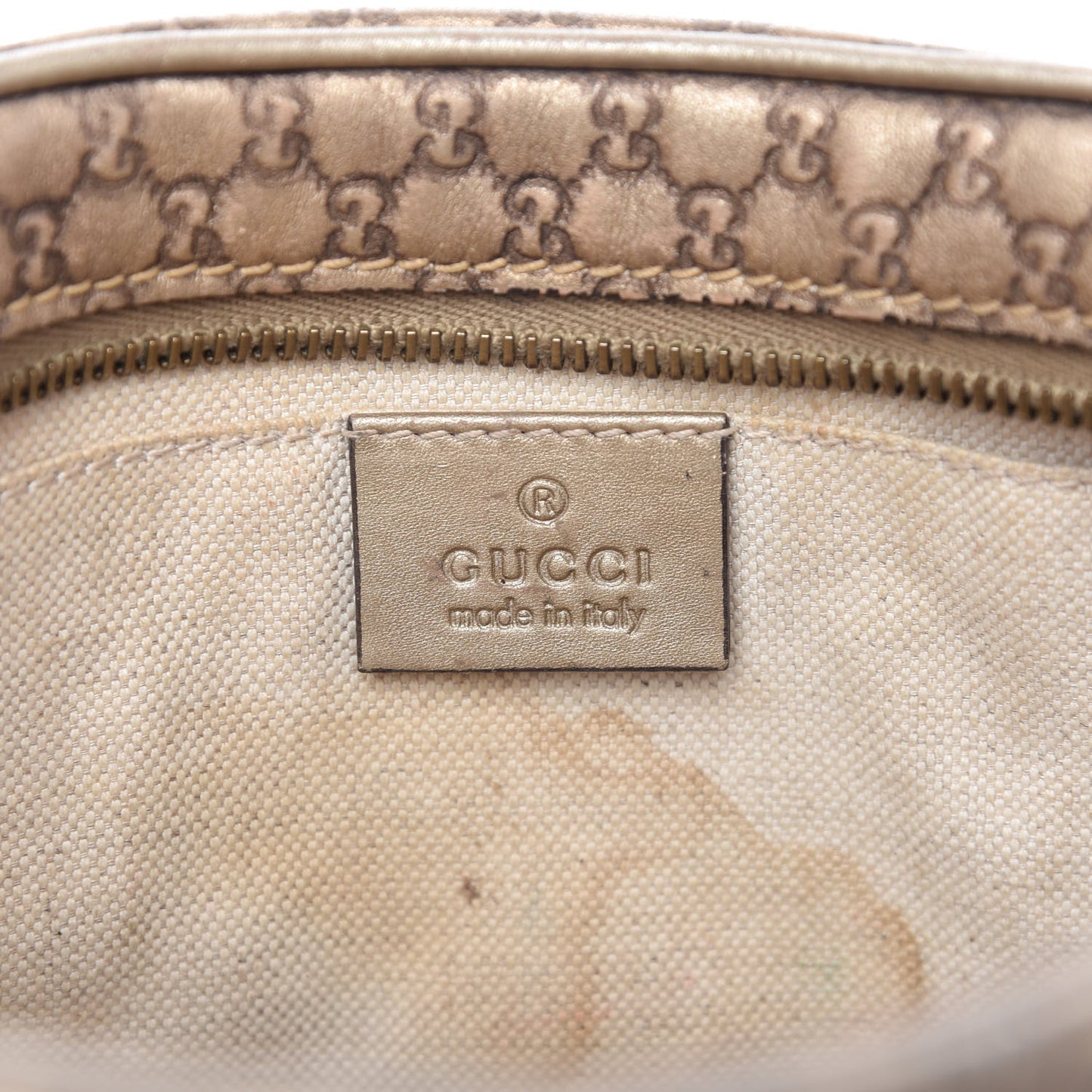 Metallic Microguccissima Sunshine Disco Crossbody Bag Champagne