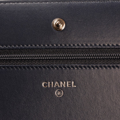 Chanel Lambskin Quilted Tri-Color Wallet On Chain WOC Dark Blue 5 of 9