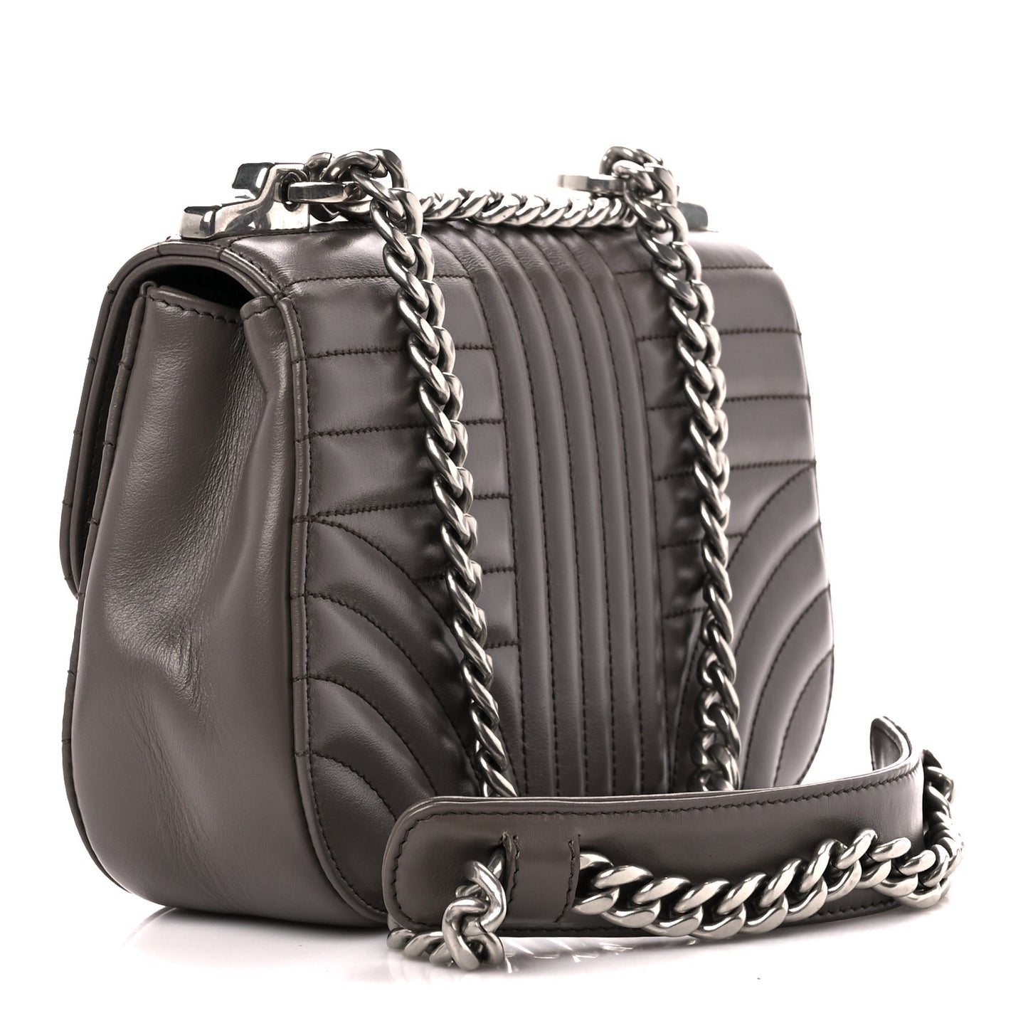 Soft Calfskin Impunture Diagramme Small Sidonie Chain Crossbody Bag Bambu
