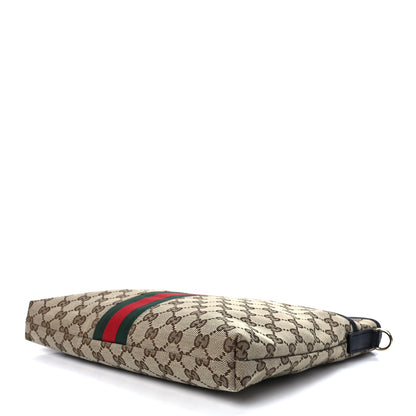 Gucci GG Monogram Web Flat Messenger Bag Black 10 of 13