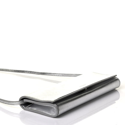 Saint Laurent Metallic Nappa Silk Fetiche Clutch Argento 3 of 7