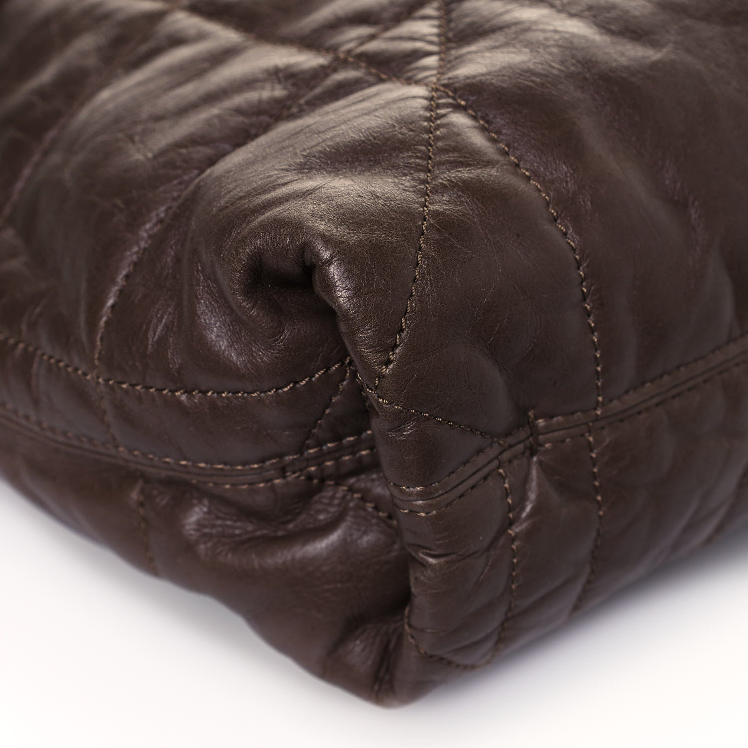 Lanvin Lambskin Quilted Amalia Cabas Tote Brown 19 of 23