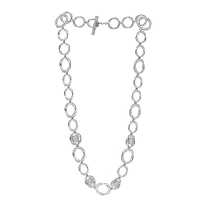 David Yurman Sterling Silver Diamond Infinity Link Necklace 3 of 4