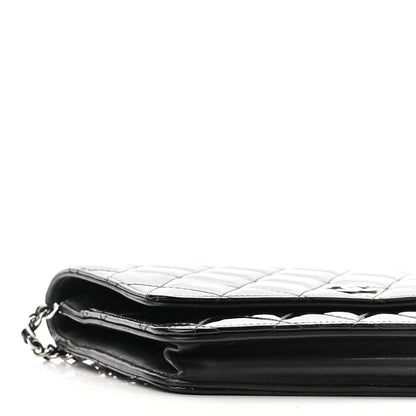 Chanel Patent Quilted Wallet On Chain WOC Black 11 of 13