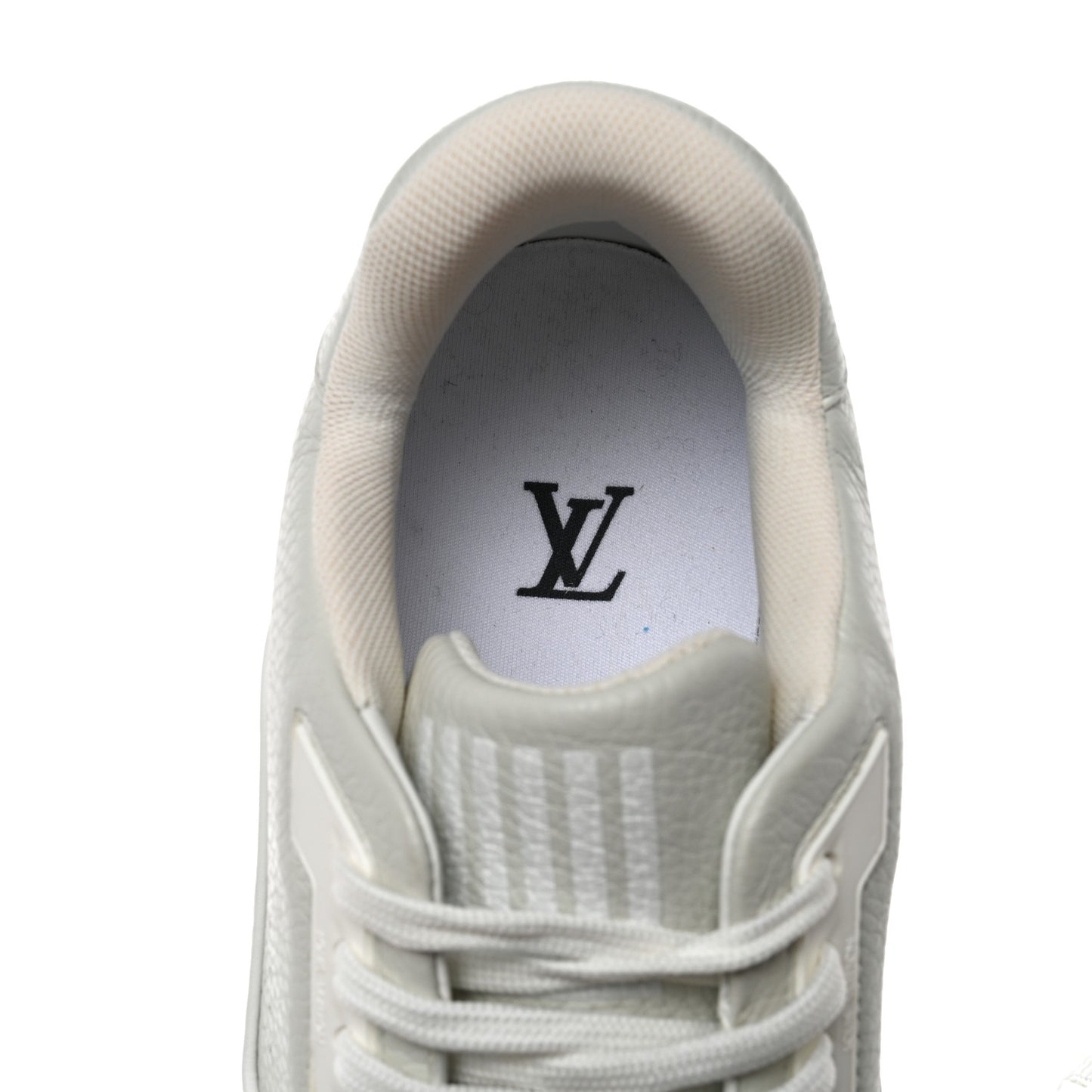 Calfskin Mens LV Trainer Sneakers 8 White