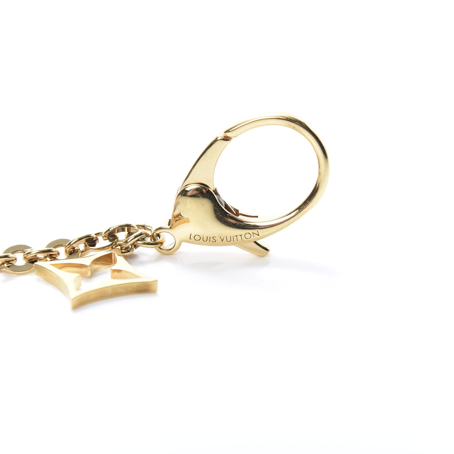 Monogram Flower Bag Charm Key Holder Dore