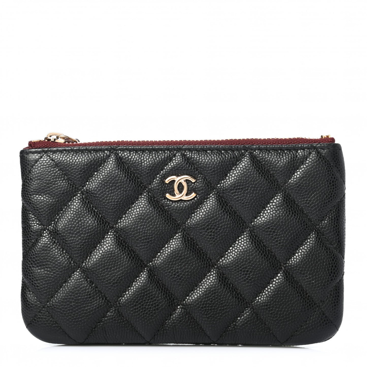 Caviar Quilted Small Cosmetic Case Black
