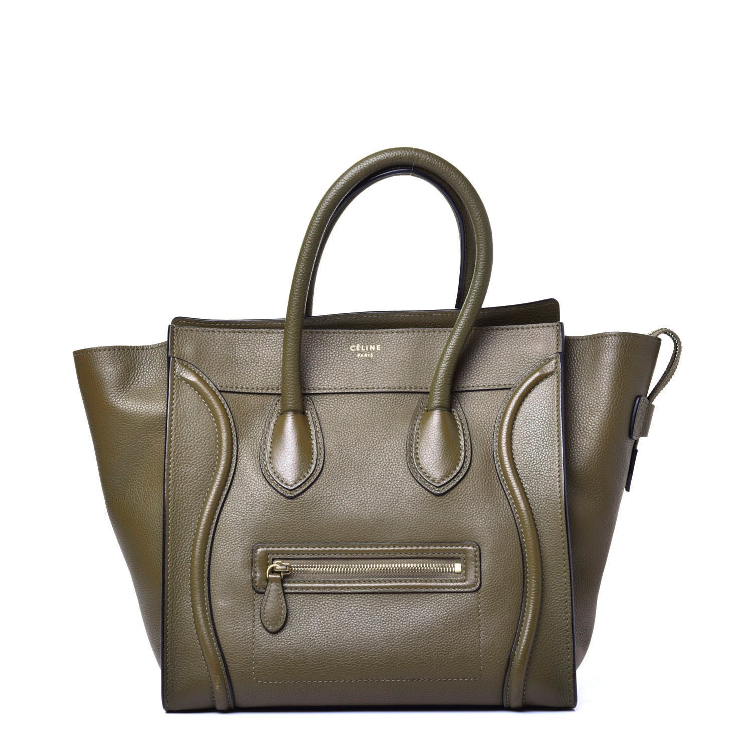 Celine Drummed Calfskin Mini Luggage Jungle 1 of 10